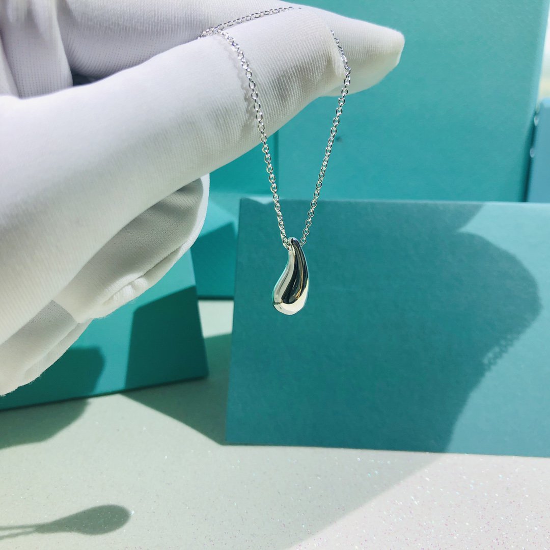 [JeweliWhal]ELSA PERETTI TEARDROP PENDANT STERLING SILVER NECKLACE
