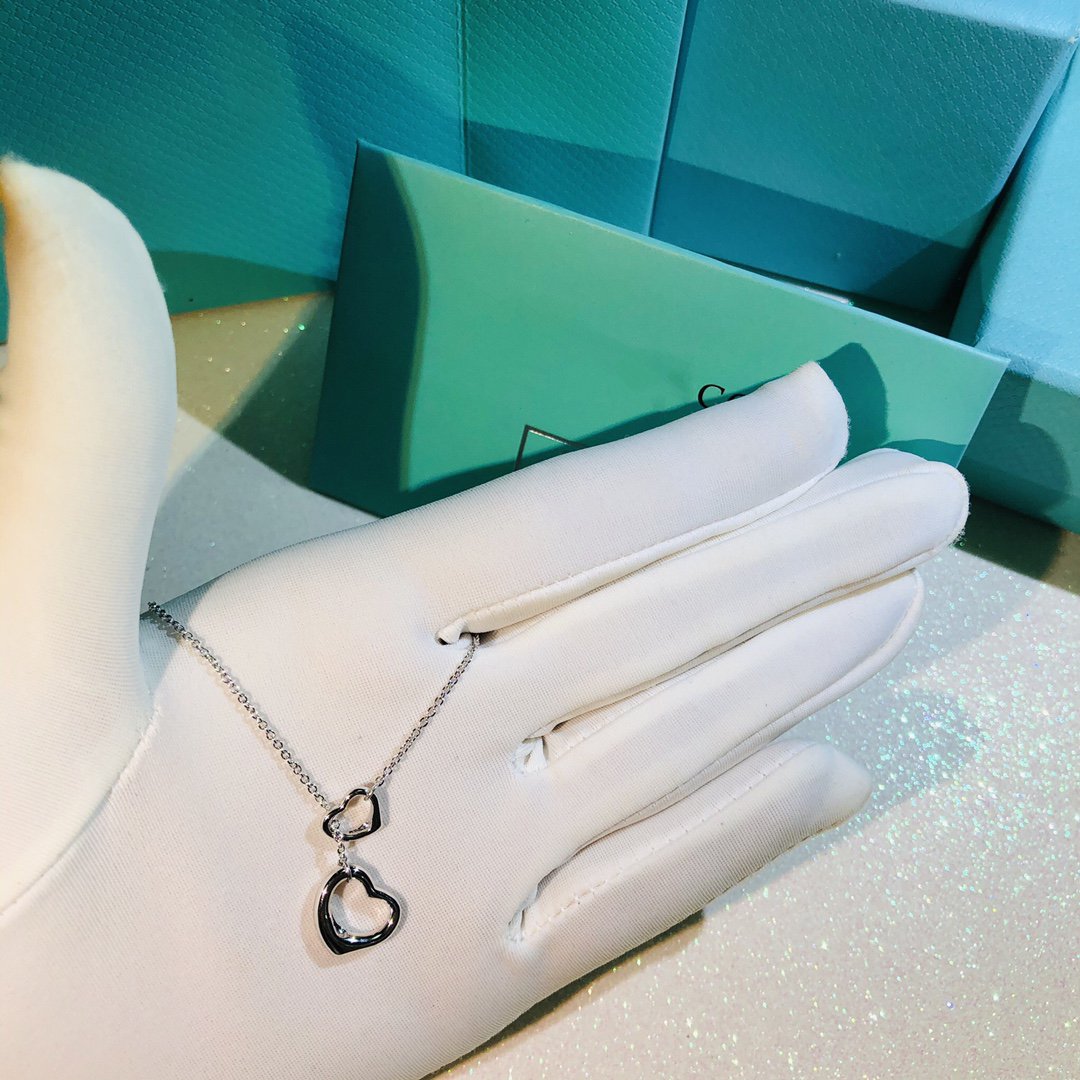 [JeweliWhal]OPEN HEART LARIAT NECKLACE SILVER
