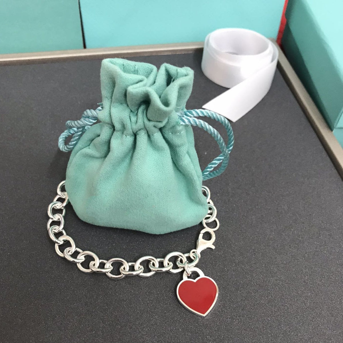 [JeweliWhal]HEART TAG BRACELET SILVER MEDIUM