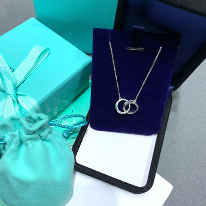 [JeweliWhal]INTERLOCKING CIRCLES PENDANT SILVER SMALL NECKLACE
