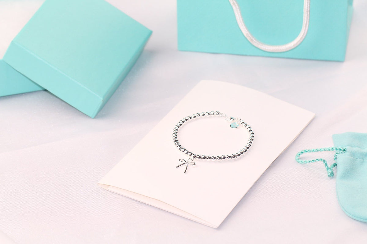 [JeweliWhal]STERLING SILVER BOW BEAD BRACELET