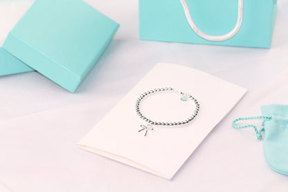 [JeweliWhal]STERLING SILVER BOW BEAD BRACELET