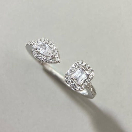 [⭐⭐JeweliWhal]MY TWIN TOI & MOI SILVER DIAMOND RING