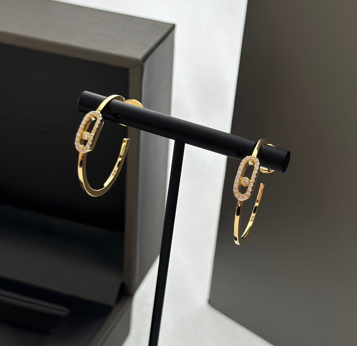 [⭐⭐JeweliWhal]CREOLES MOVE UNO PM DIAMOND EARRINGS