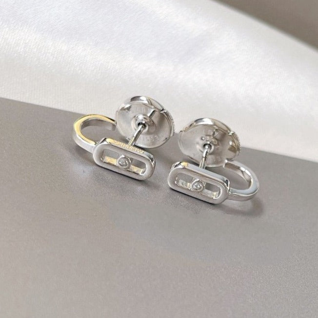 [⭐⭐JeweliWhal]CREOLES MOVE UNO MINI 1 DIAMOND EARRINGS