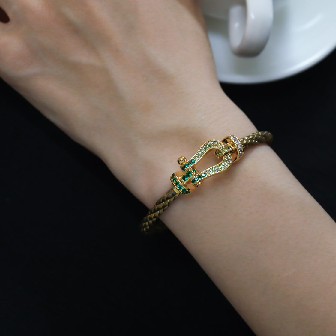 [⭐⭐JeweliWhal]FORCE 10 GOLD GREEN DIAMOND PAVED