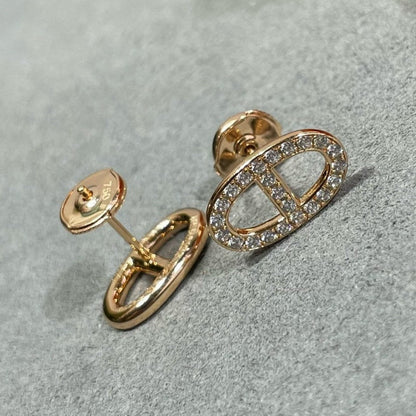[⭐⭐JeweliWhal]HM FULL DIAMOND PIG NOSE STUD EARRINGS