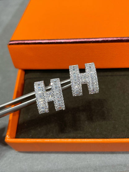 [⭐⭐JeweliWhal]H-OHRRINGE MIT SILBERDIAMANTEN