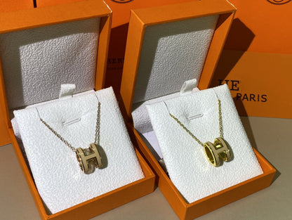 [⭐⭐JeweliWhal]HM CLIC YELLOW ENAMEL GOLD NECKLACE