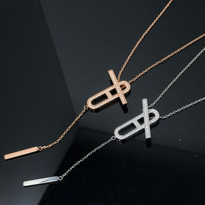 [⭐⭐JeweliWhal]HM NECKLACE PLATINUM ROSE GOLD DIAMOND