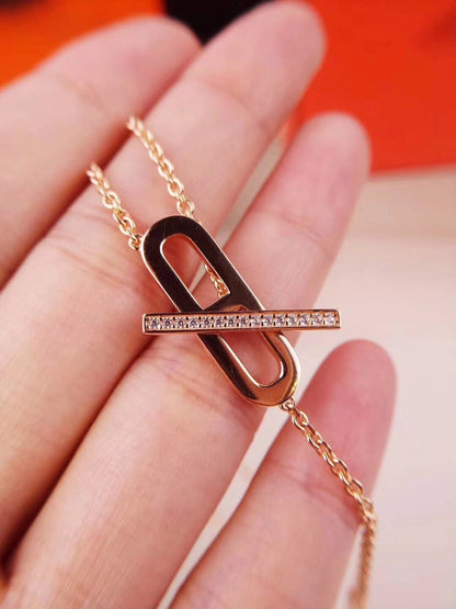 [⭐⭐JeweliWhal]HM NECKLACE PLATINUM ROSE GOLD DIAMOND