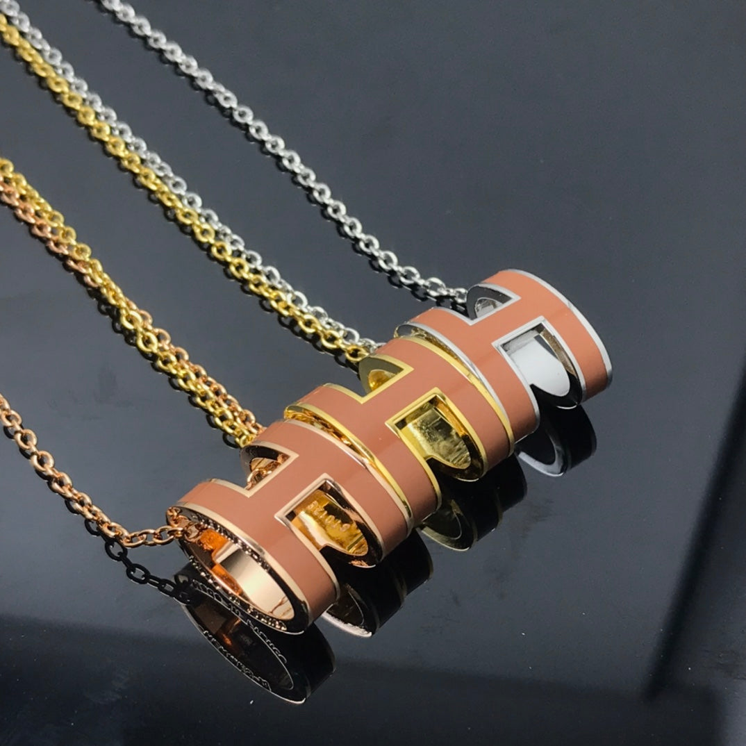 [⭐⭐JeweliWhal]H NECKLACE BROWN