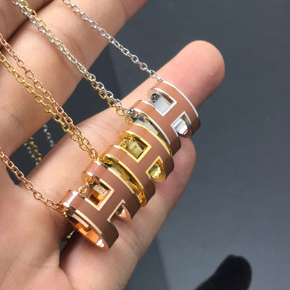 [⭐⭐JeweliWhal]H NECKLACE BROWN