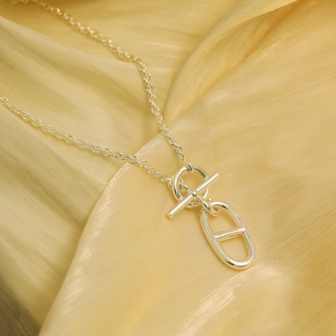 [⭐⭐JeweliWhal]HM CHAINE D'ANCRE PENDANT NECKLACE STERLING SILVER