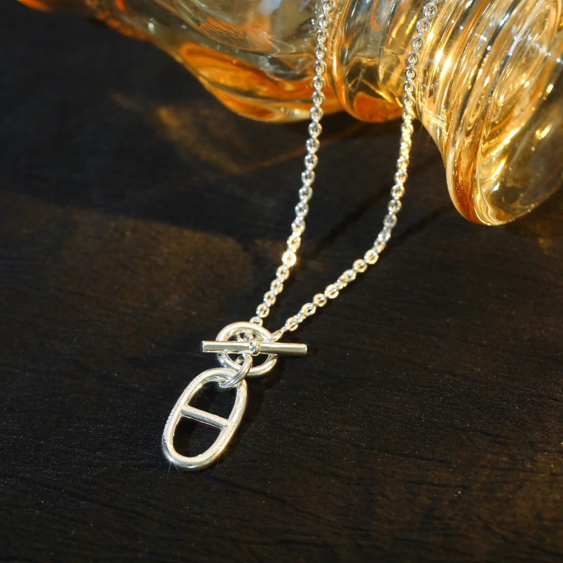 [⭐⭐JeweliWhal]HM CHAINE D'ANCRE PENDANT NECKLACE STERLING SILVER