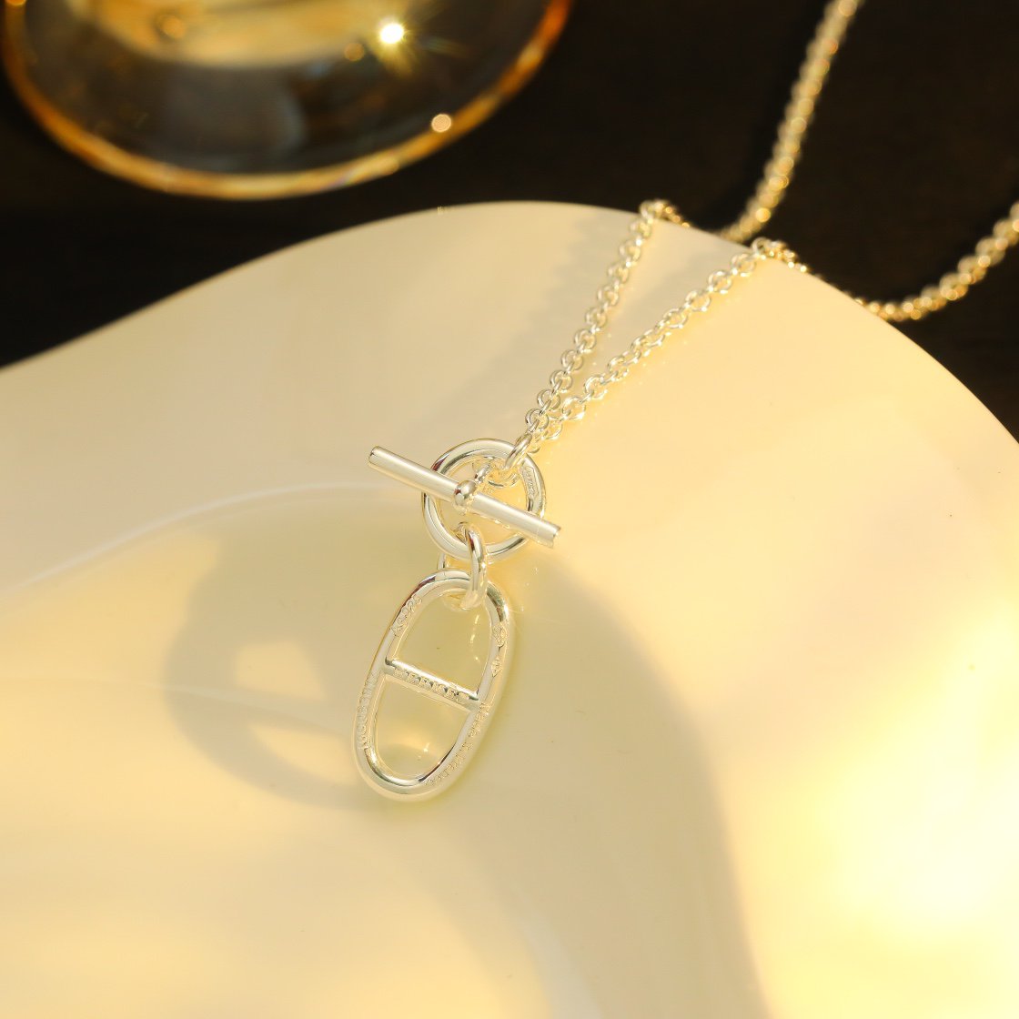 [⭐⭐JeweliWhal]HM CHAINE D'ANCRE PENDANT NECKLACE STERLING SILVER