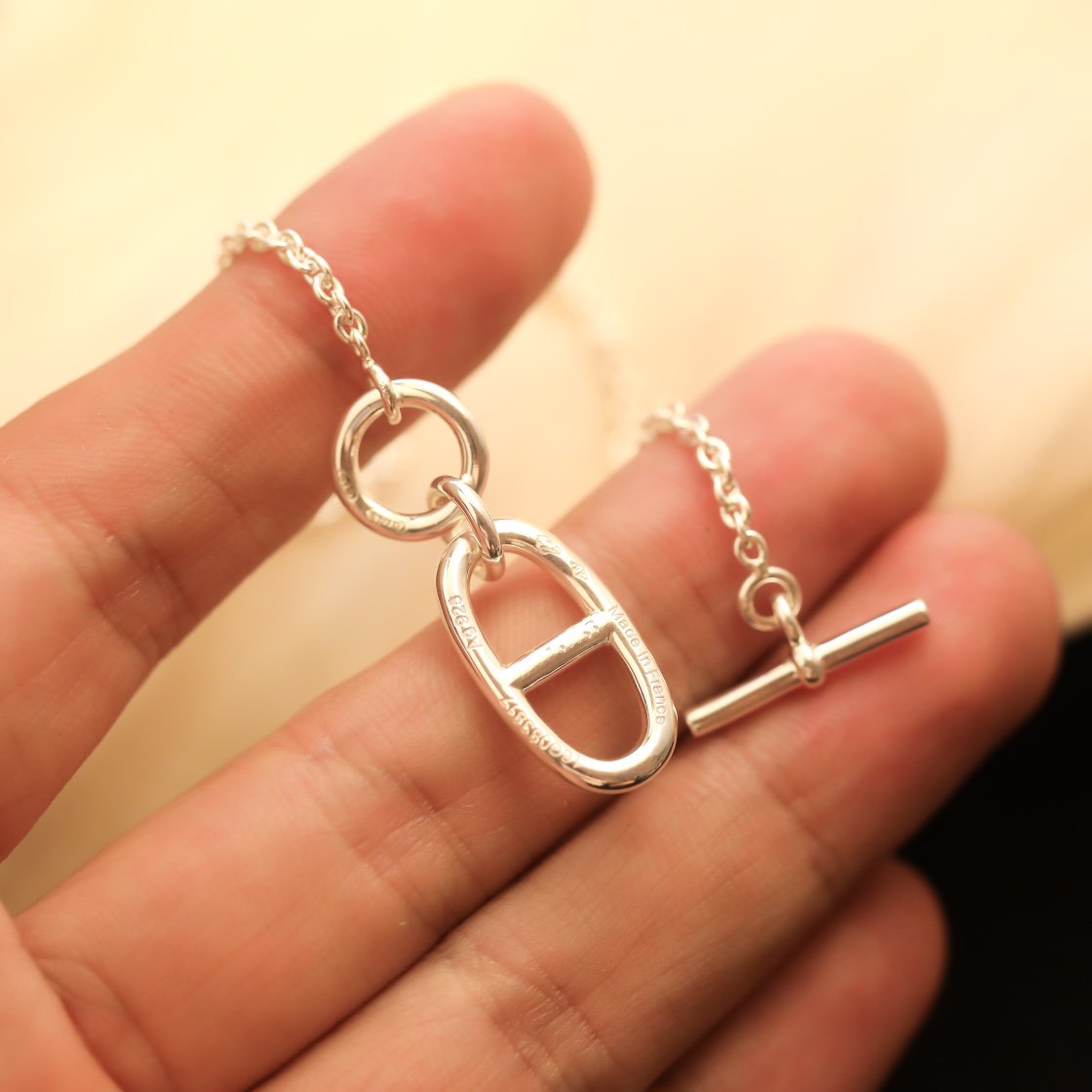 [⭐⭐JeweliWhal]HM CHAINE D'ANCRE PENDANT NECKLACE STERLING SILVER