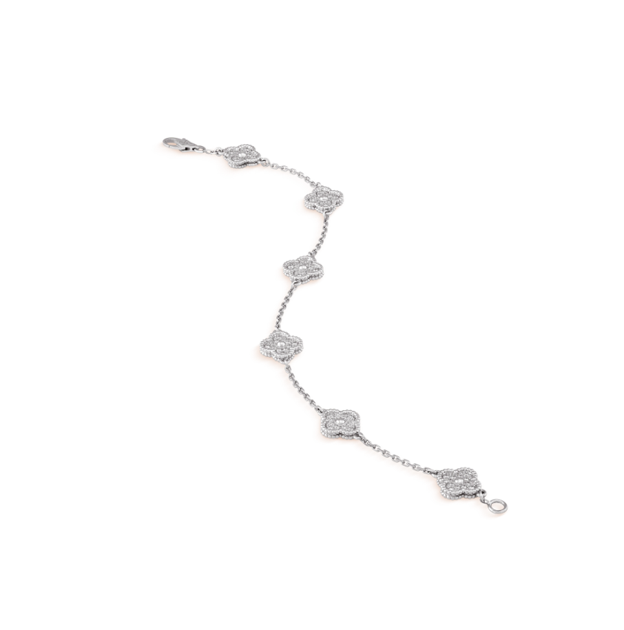 [⭐⭐JeweliWhal]CLOVER 6-MOTIV SILBER DIAMANTARMBAND