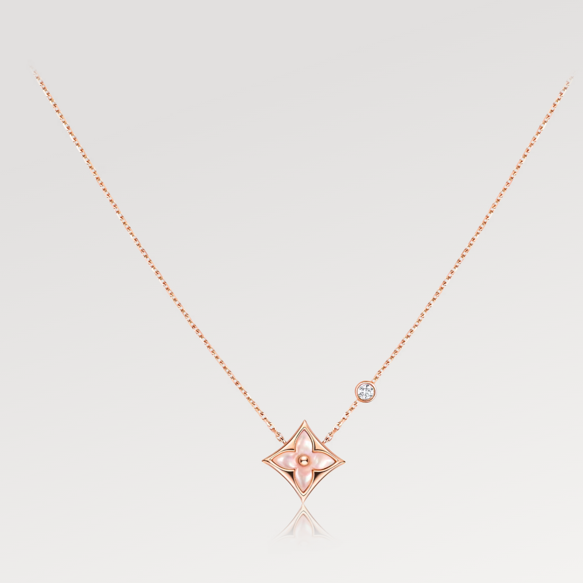[⭐⭐JeweliWhal]STAR PINK MOP 1 DIAMANT ROSÉGOLD HALSKETTE