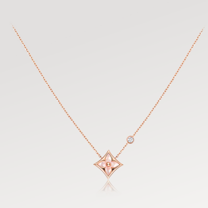 [⭐⭐JeweliWhal]STAR PINK MOP 1 DIAMANT ROSÉGOLD HALSKETTE