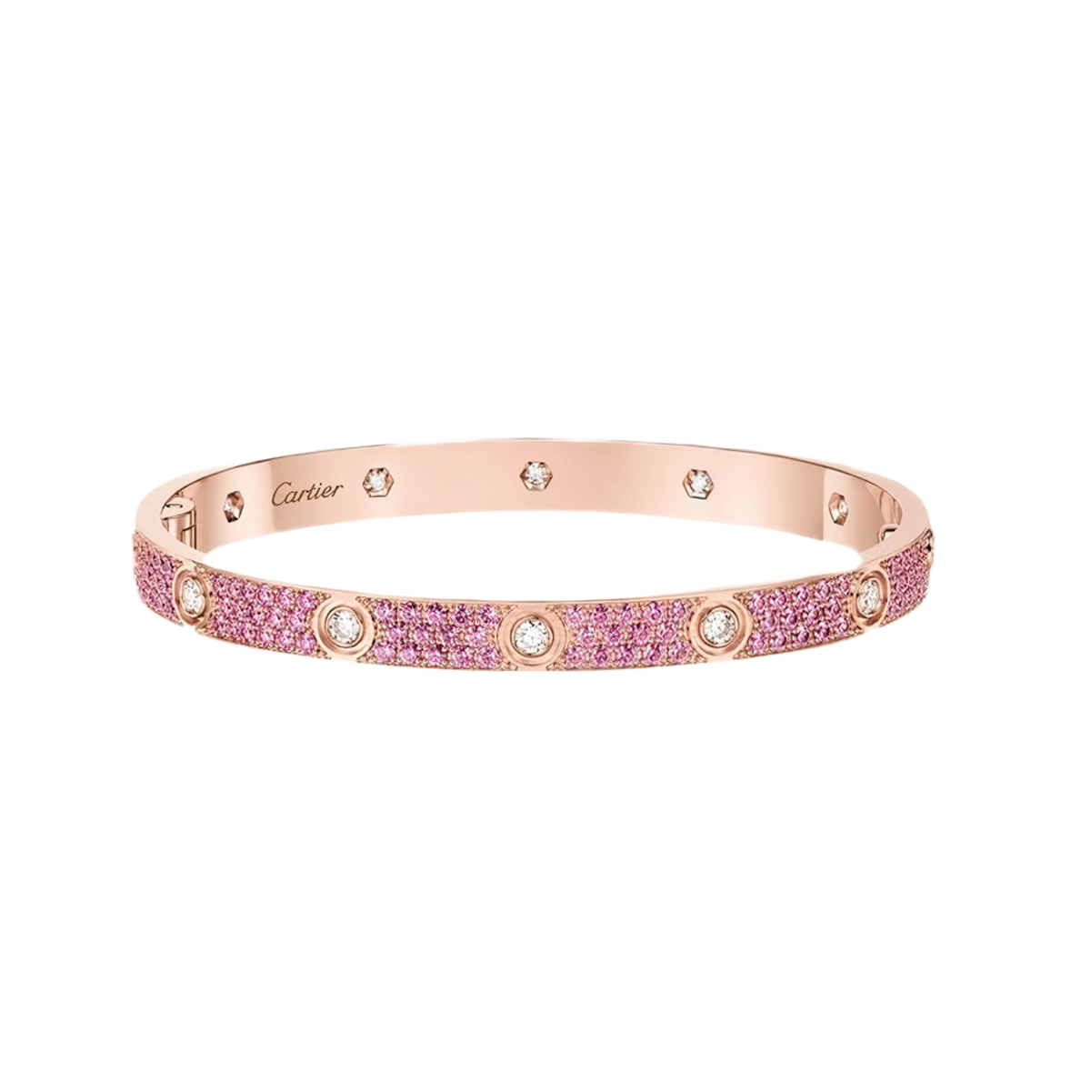 [⭐⭐JeweliWhal]2026 PAVE GEMSTONE LOVE BRACELET 6.1MM 10 DIAMONDS