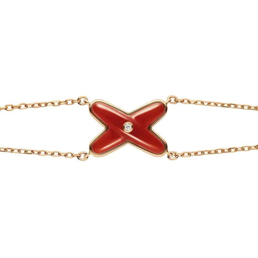 [⭐⭐JeweliWhal]JEUX ARMBAND KARNEOL ROSÉGOLD 1 DIAMANT