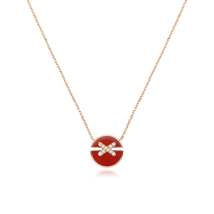 [⭐⭐JeweliWhal]JEUX DE ROSE GOLD DIAMOND NECKLACE