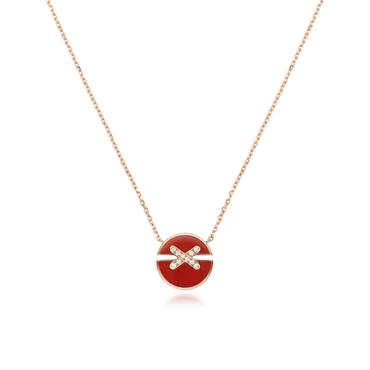 [⭐⭐JeweliWhal]JEUX DE ROSE GOLD DIAMOND NECKLACE