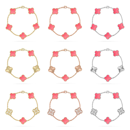 [⭐⭐JeweliWhal] CLOVER 5 MOTIFS  PINK MOP BRACELET COLLECTION