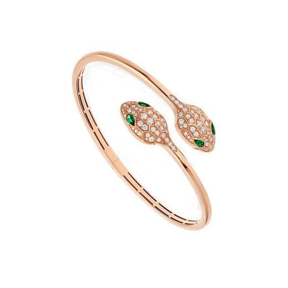 [⭐⭐JeweliWhal]SERPENTI ARMBAND ROSÉGOLD MALACHIT DIAMANT DOPPELSCHLANGE
