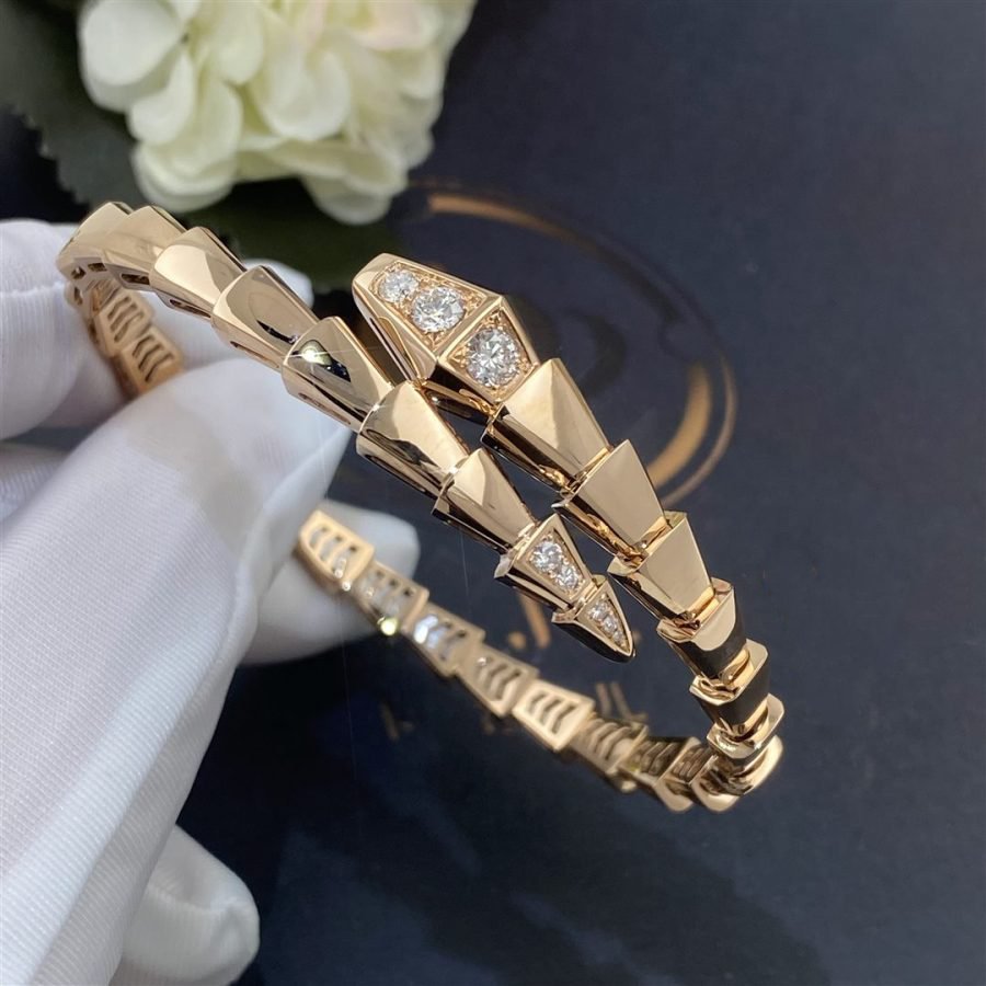 [⭐⭐JeweliWhal]SERPENTI BRACELET DIAMONDS PINK GOLD