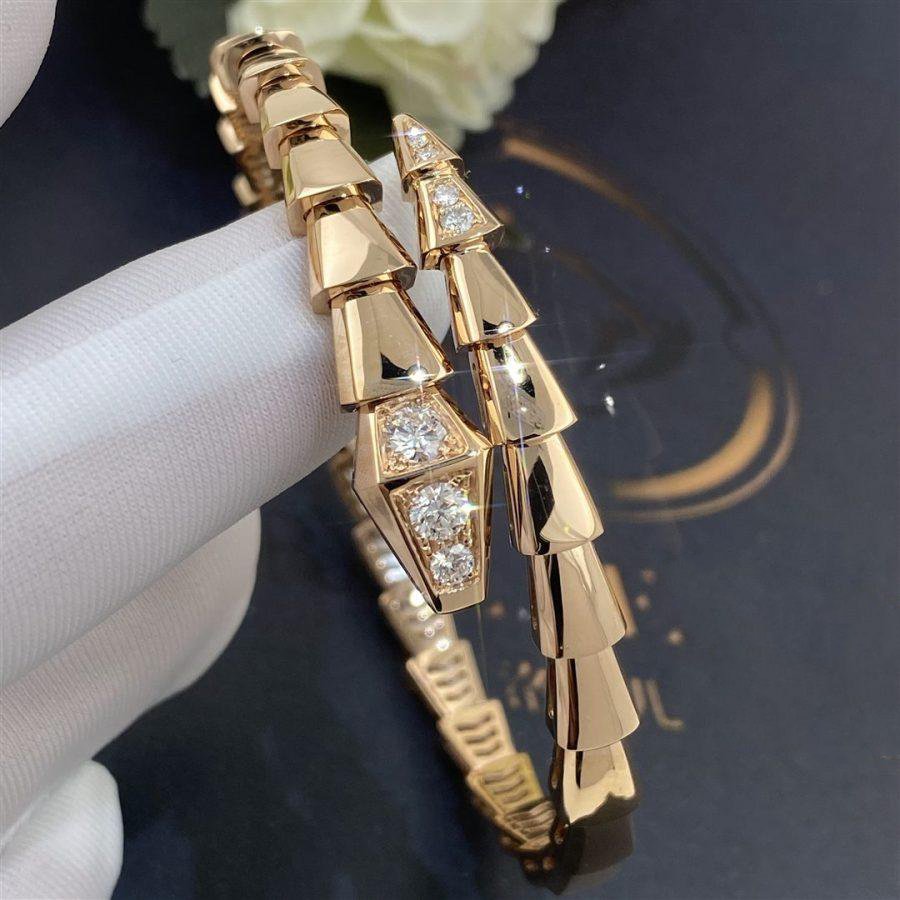 [⭐⭐JeweliWhal]SERPENTI BRACELET DIAMONDS PINK GOLD
