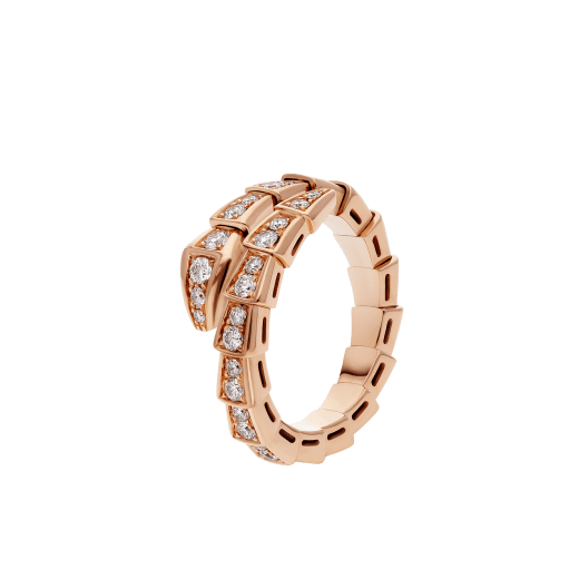 [⭐⭐JeweliWhal]SERPENTI RING PINK GOLD DIAMOND PAVED 4MM