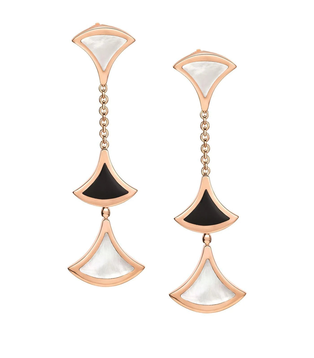 [⭐⭐JeweliWhal]TRAUM-OHRRINGE 3 MOTIVE ONYX PERLMUTT ROSÉGOLD