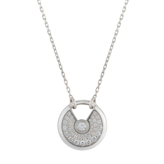 [⭐⭐JeweliWhal]AMULETTE SILVER FULL DIAMOND NECKLACE