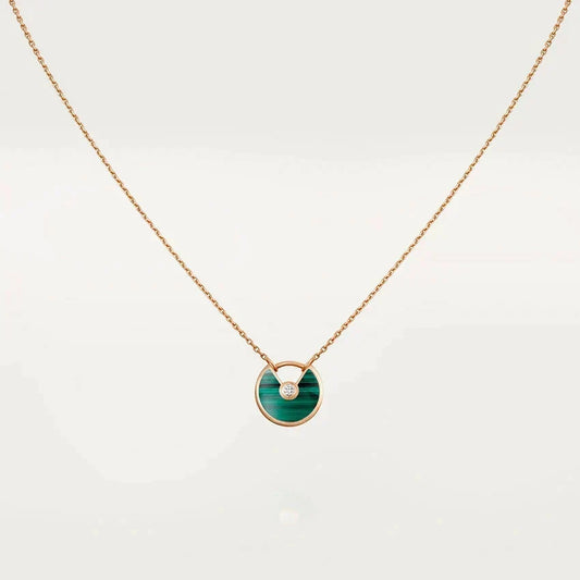 [⭐⭐JeweliWhal]AMULETTE ROSE GOLD MALACHITE NECKLACE