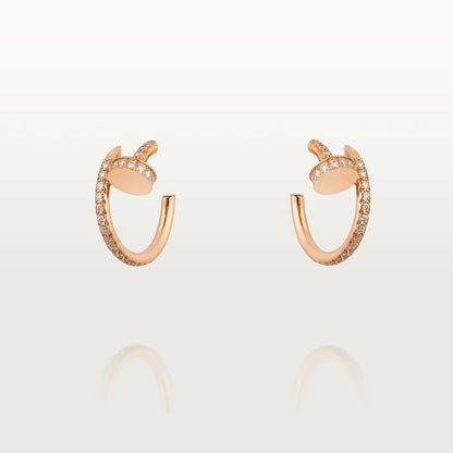 [⭐⭐JeweliWhal]JUSTE EARRINGS 12.75MM PINK GOLD DIAMOND
