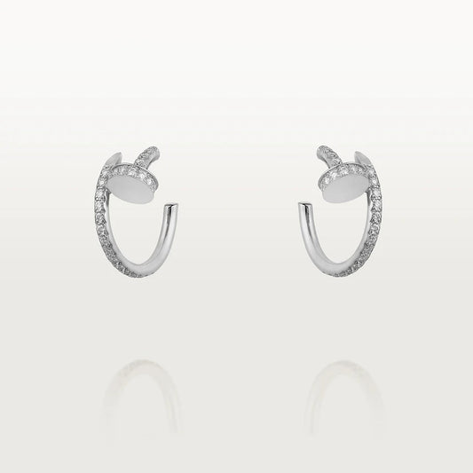[⭐⭐JeweliWhal]JUSTE EARRINGS 12.75MM SILVER DIAMOND