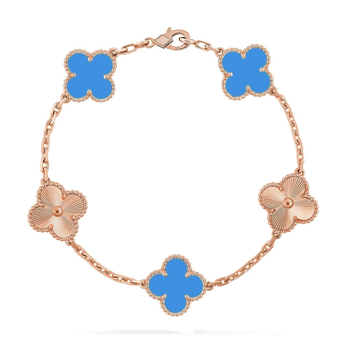 [⭐⭐JeweliWhal] CLOVER 5 MOTIF BLUE AGATE BRACELET COLLECTION