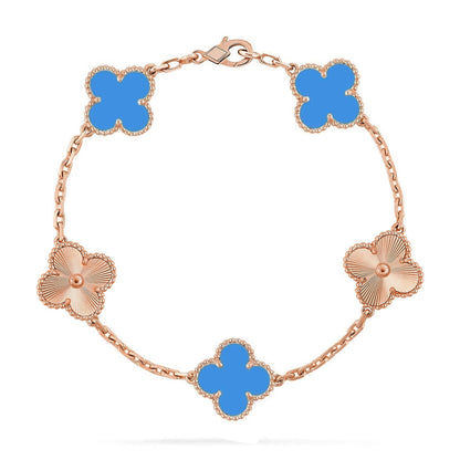 [⭐⭐JeweliWhal] CLOVER 5 MOTIF BLUE AGATE BRACELET COLLECTION