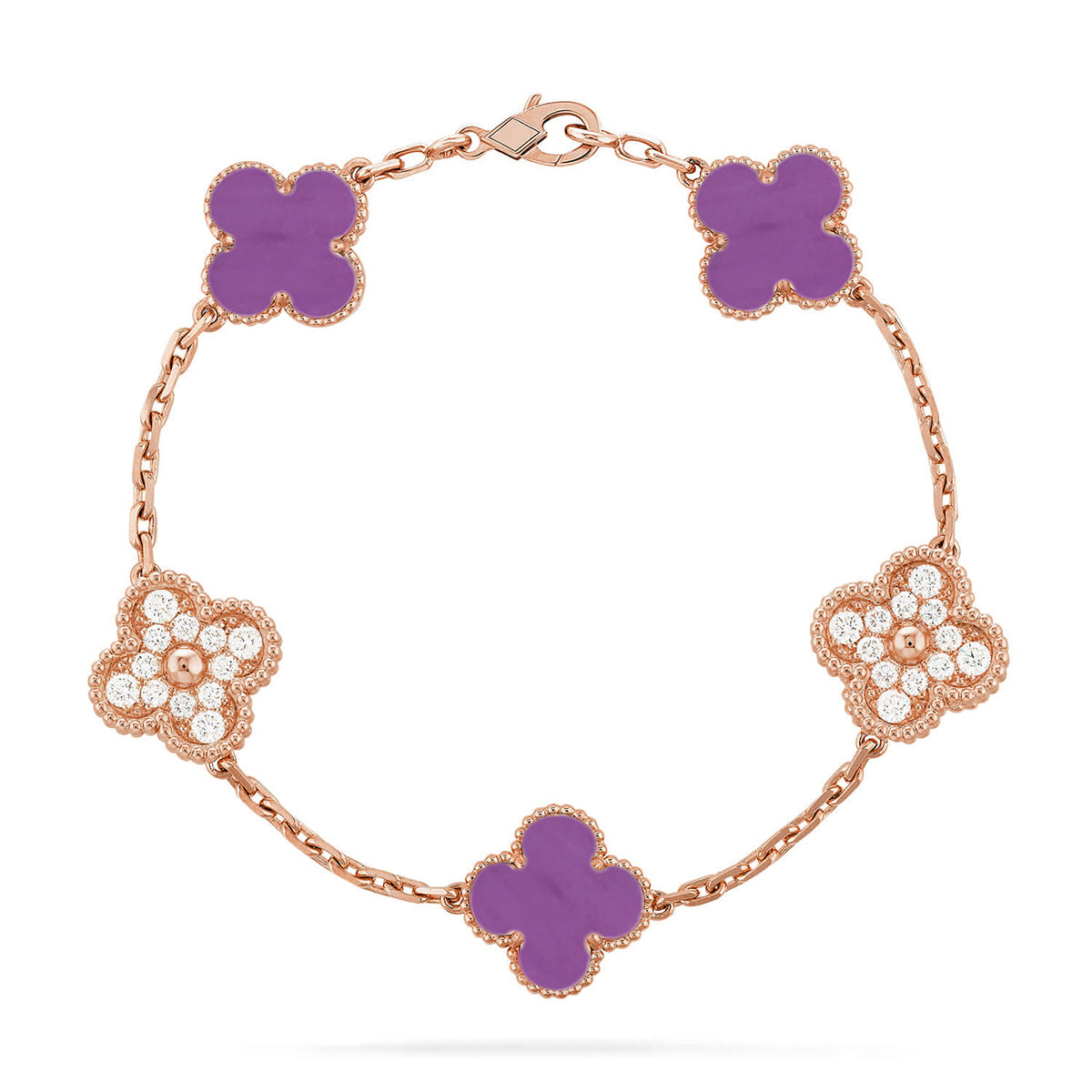 [⭐⭐JeweliWhal] KOLLEKTION CLOVER 5-MOTIV ARMBAND VIOLETT