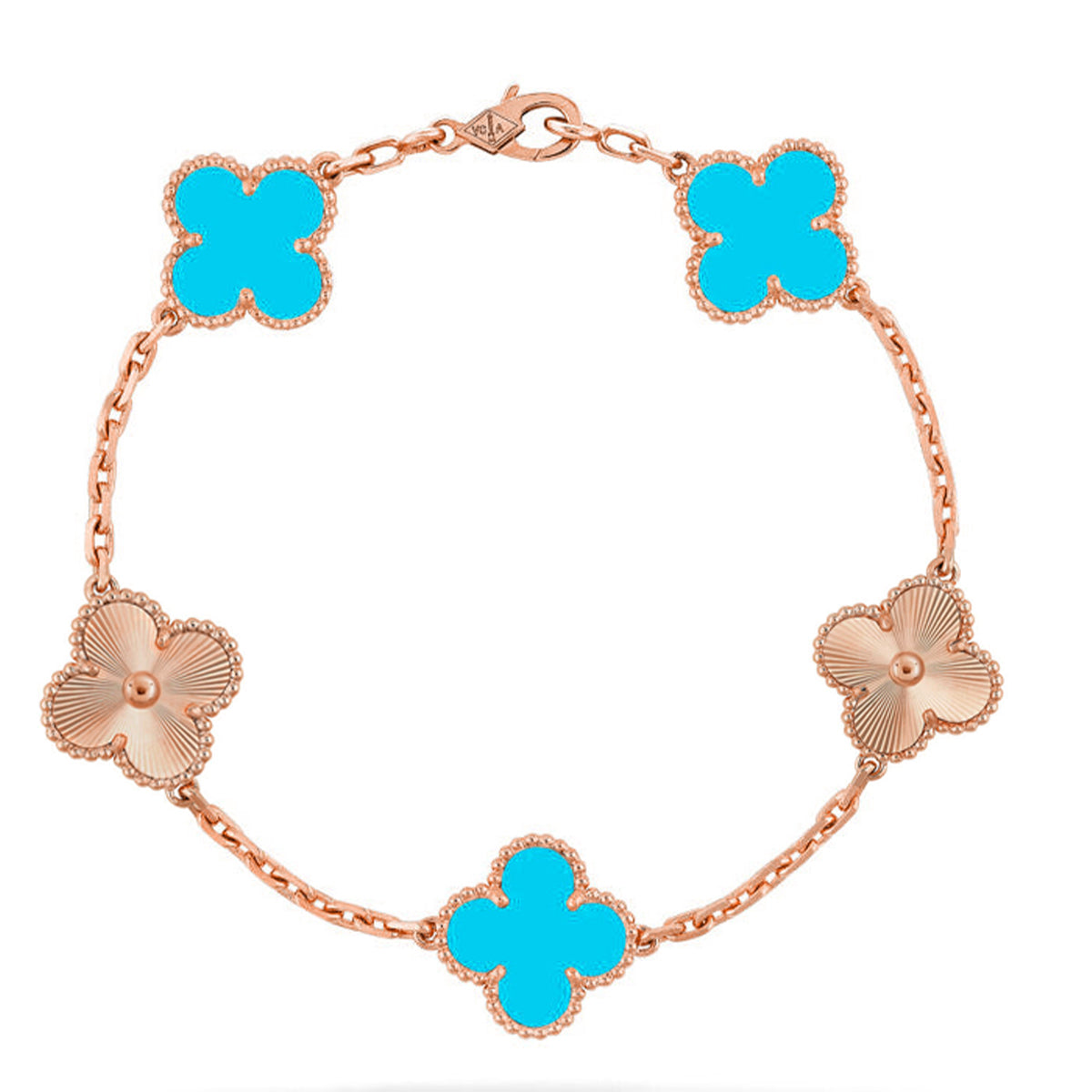 [⭐⭐JeweliWhal] KOLLEKTION CLOVER 5-MOTIV ARMBAND TÜRKIS