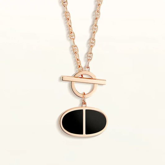 [⭐⭐JeweliWhal]CHAINE VERSO BLACK CERAMIC NECKLACE