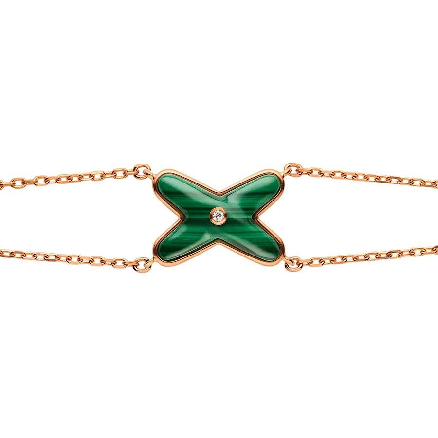 [⭐⭐JeweliWhal]JEUX BRACELET MALACHITE PINK GOLD 1 DIAMOND