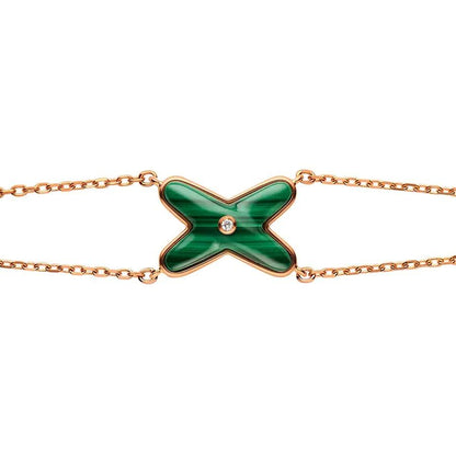 [⭐⭐JeweliWhal]JEUX BRACELET MALACHITE PINK GOLD 1 DIAMOND