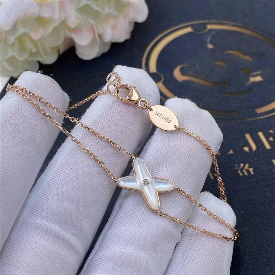 [⭐⭐JeweliWhal]JEUX ARMBAND WEISSES PERLMUTT ROSÉGOLD 1 DIAMANT