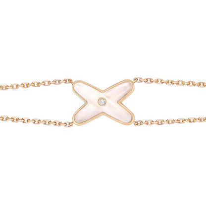 [⭐⭐JeweliWhal]JEUX ARMBAND WEISSES PERLMUTT ROSÉGOLD 1 DIAMANT