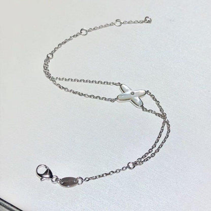 [⭐⭐JeweliWhal]JEUX BRACELET WHITE MOP SILVER 1 DIAMOND