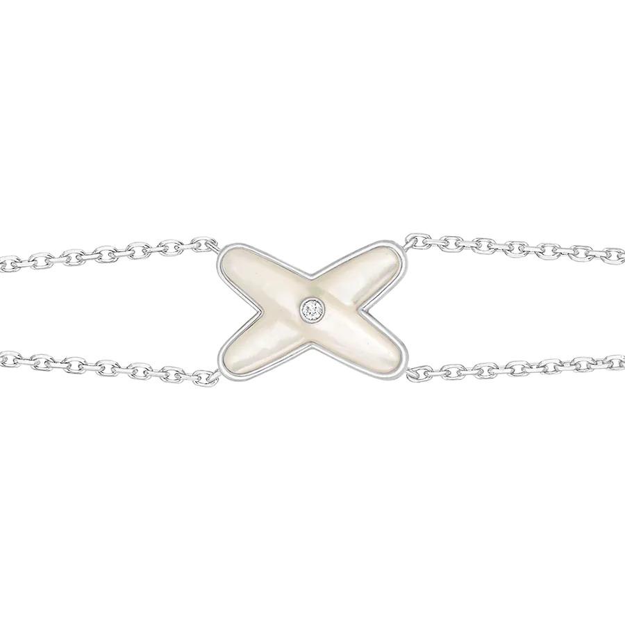 [⭐⭐JeweliWhal]JEUX BRACELET WHITE MOP SILVER 1 DIAMOND
