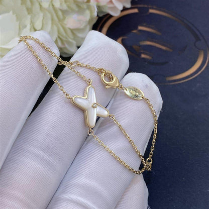 [⭐⭐JeweliWhal]JEUX BRACELET WHITE MOP GOLD 1 DIAMOND